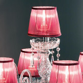 "Signorini" venezianischer kristall tischleuchte mit lampenschirmen - 4+1 flammig - transparent mit kristal Asfour