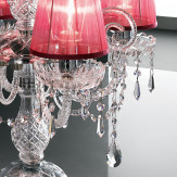 "Signorini" venezianischer kristall tischleuchte mit lampenschirmen - 4+1 flammig - transparent mit kristal Asfour