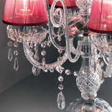 "Signorini" lampe de table vénitienne en cristal avec abat-jour - 4+1 lumières - transparent avec Asfour cristal