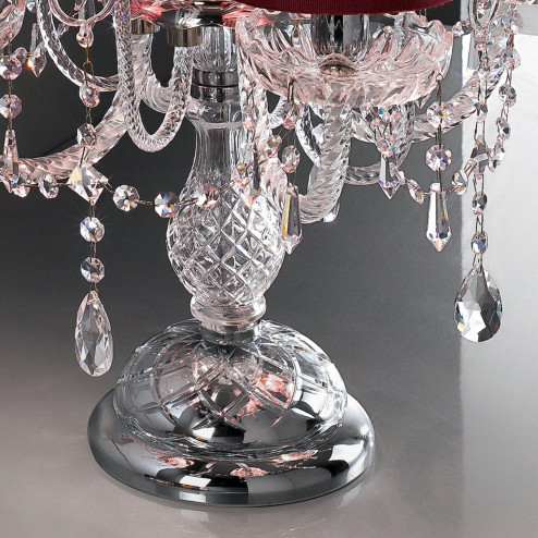 "Signorini" lampara de sobremesa veneciana en cristal con pantallas - 4+1 luces - transparente con cristal Asfour