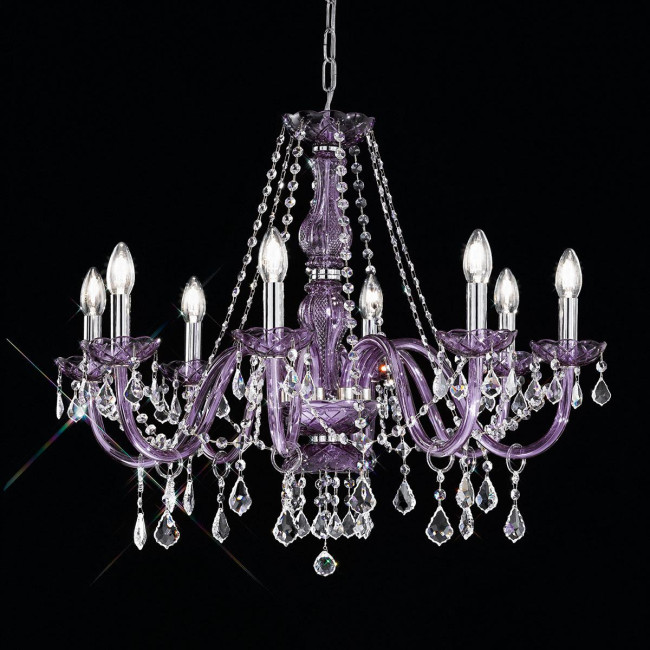 "Brindisi" venezianischer kristall kronleuchter - 8 flammig - violett