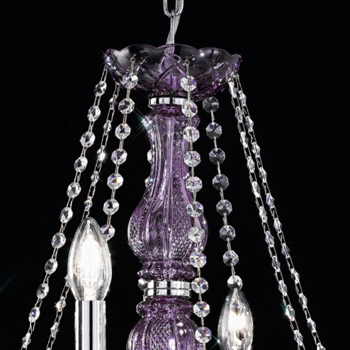 "Brindisi" lustre vénitienne en cristal - 8 lumière - violet