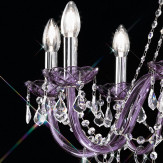 "Brindisi" lampara veneciana en cristal - 8 luce - purpura 