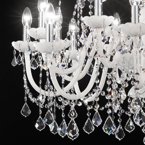 "Brindisi" large venetian crystal chandelier - 16+8+4 lights - white