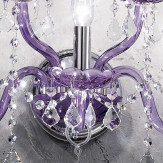 "Brindisi" venezianischer kristall wandleuchte  - 3+2 flammig - violett