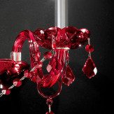"Brindisi" aplique veneciano de pared en cristal - 2 luces - rojo
