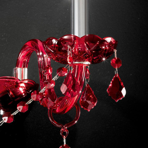 "Brindisi" applique vénitienne en cristal - 2 lumières - rouge