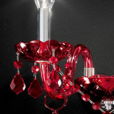 "Brindisi" aplique veneciano de pared en cristal - 2 luces - rojo
