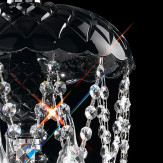 "Brindisi" lámpara colgante veneciana en cristal - 3 luces - negro con transparent colgantes