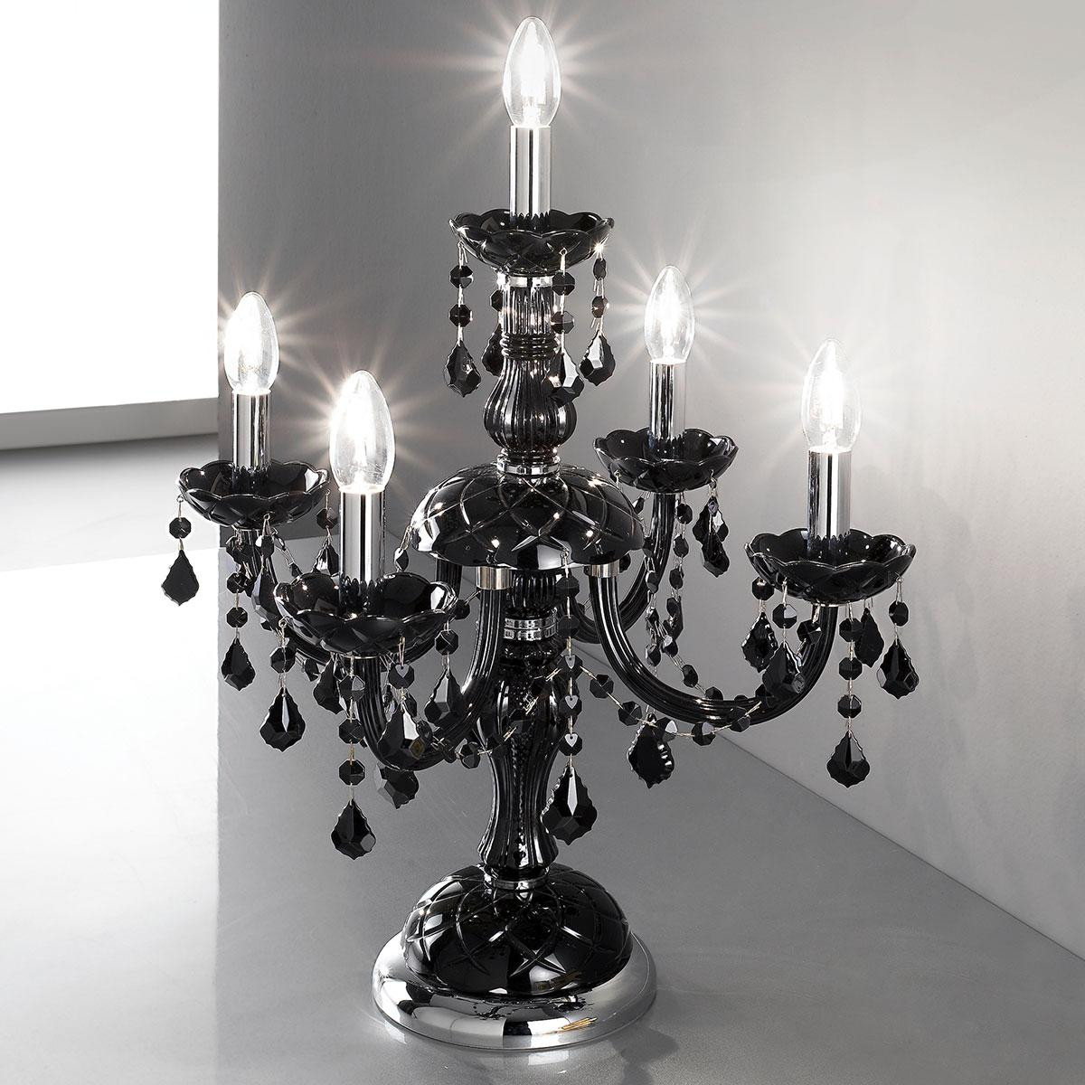 Brindisi Venetian Crystal Table Lamp, Crystal Chandelier Table Lamp