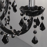 "Brindisi" lampe de table vénitienne en cristal - 4+1 lumières - noir avec noir pendentifs