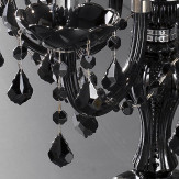 "Brindisi" lampara de sobremesa veneciana en cristal - 4+1 luces - negro con negro colgantes