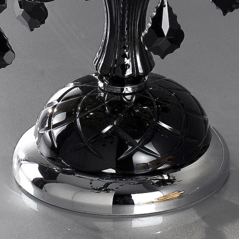 "Brindisi" venetian crystal table lamp - 4+1 lights - black with black pendants
