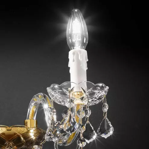 "Alfieri" applique vénitienne en cristal - 2 lumières - transparent avec Asfour cristal