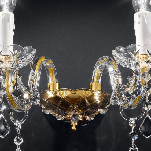 "Alfieri" aplique veneciano de pared en cristal - 2 luces - transparente con cristal Asfour