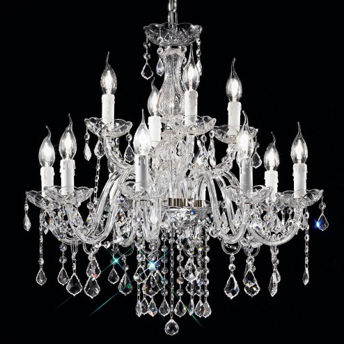 "Alfieri" venetian crystal chandelier - 8+4 lights - transparent with Asfour venetian crystal