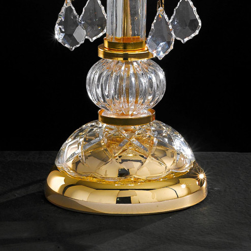"Alfieri" venetian crystal bedside lamp - 1 light - transparent with Asfour venetian crystal