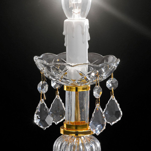 "Alfieri" lampara de mesita veneciana en cristal - 1 luce - transparente con cristal Asfour