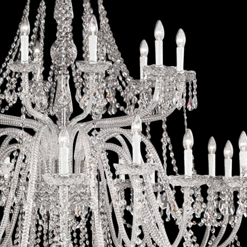 "Agostini" venetian crystal chandelier - 10+10+10 lights - transparent with Asfour venetian crystal