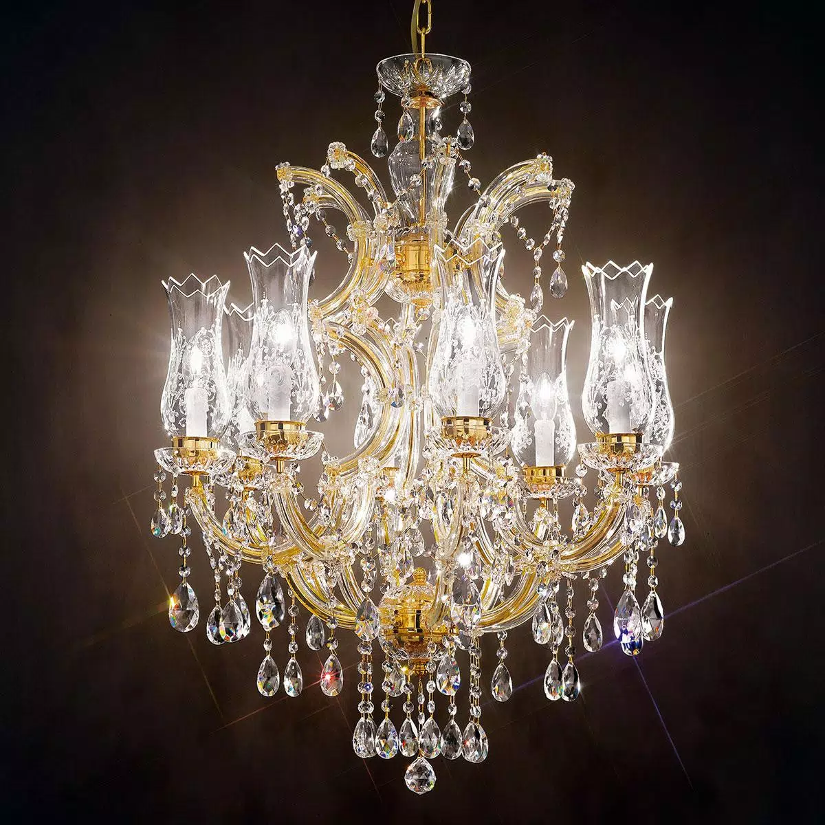 "Michelangelo" venetian crystal chandelier - 8 lights - transparent with Asfour venetian crystal