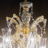 "Michelangelo" lampara veneciana en cristal - 8 luces - transparente con cristal Asfour