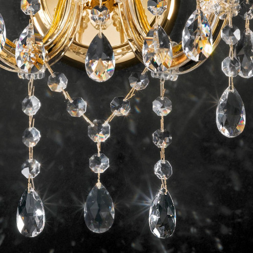 "Michelangelo" venetian crystal wall sconce - 2 lights - transparent with Asfour venetian crystal