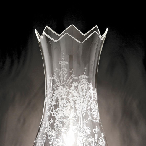 "Michelangelo" lampara de mesita veneciana en cristal - 1 luce - transparente con cristal Asfour