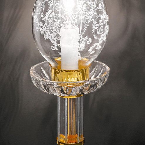 "Michelangelo" venetian crystal bedside lamp - 1 light - transparent with Asfour venetian crystal