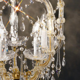 "Baricco" lampara veneciana en cristal - 5 luces - transparentecon Swarovski colgantes
