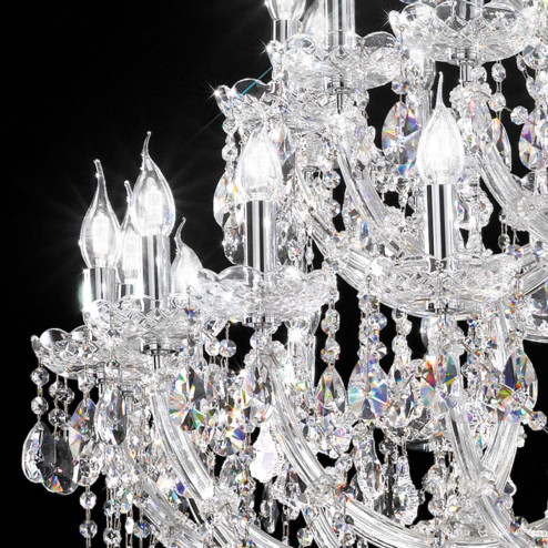"Canaletto" lampara veneciana en cristal - 60 luces - transparente con cristal Asfour