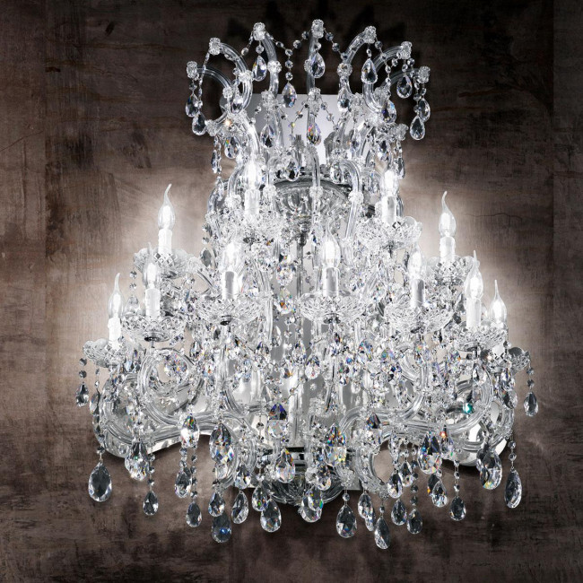 "Canaletto" venetian crystal wall sconce - 11 lights - transparent