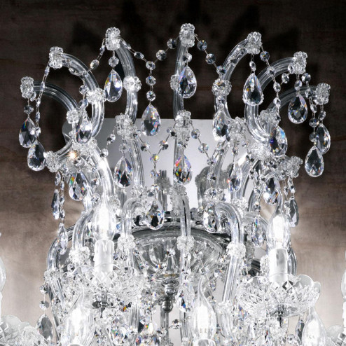 "Canaletto" venetian crystal wall sconce - 11 lights - transparent