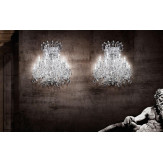 "Canaletto" aplique veneciano de pared en cristal - 11 luces - transparente