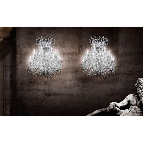 "Canaletto" venezianischer kristall wandleuchte  - 11 flammig - transparent