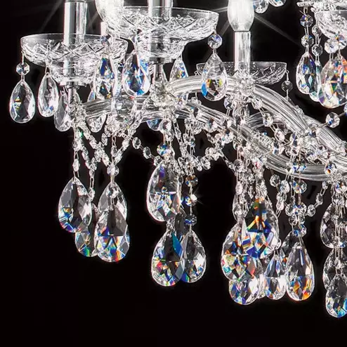 "Boccioni" venetian crystal chandelier - 12+6 lights - transparent with Asfour venetian crystal