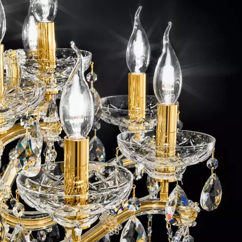 "Boccioni" venetian crystal chandelier - 10+5 lights - transparent with Asfour venetian crystal