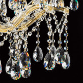 "Boccioni" lustre vénitienne en cristal - 10+5 lumières - transparent avec Asfour cristal