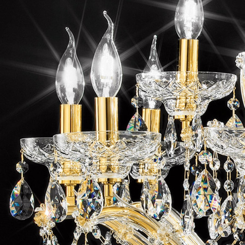 "Boccioni" lampara veneciana en cristal - 10+5 luces - transparente con cristal Asfour