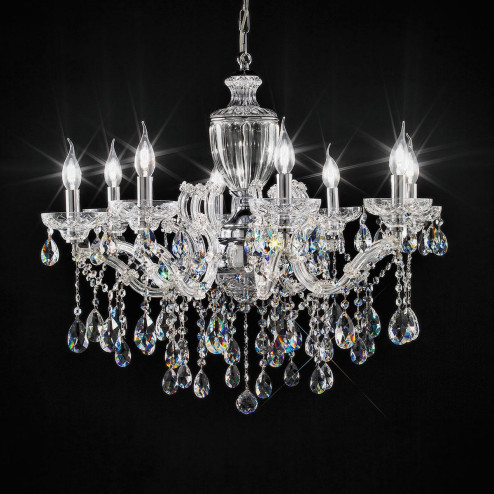 "Boccioni" lampara veneciana en cristal - 8 luces - transparente con cristal Asfour