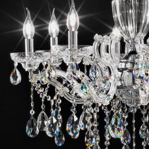 "Boccioni" lampara veneciana en cristal - 8 luces - transparente con cristal Asfour