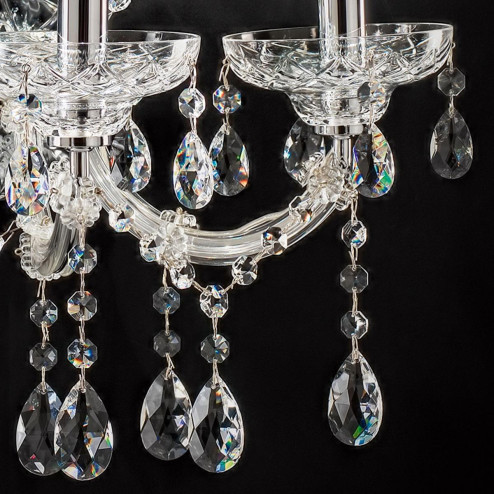 "Boccioni" venezianischer kristall wandleuchte - 3+2 flammig - transparent mit kristal Asfour