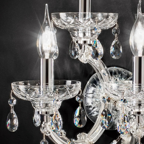 "Boccioni" applique vénitienne en cristal - 3+2 lumières - transparent avec Asfour cristal