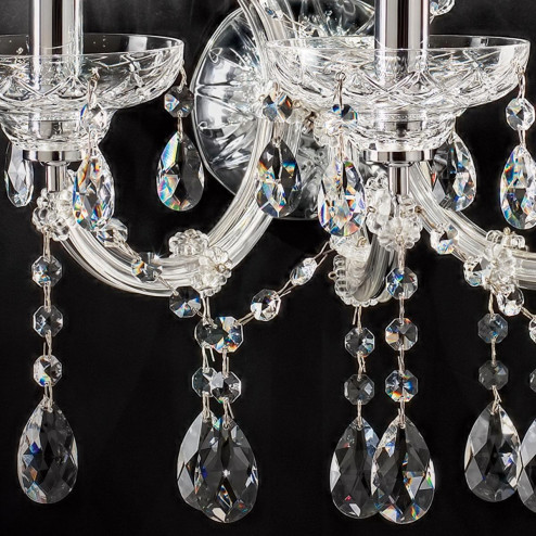 "Boccioni" venetian crystal wall sconce - 3+2 lights - transparent with Asfour venetian crystal