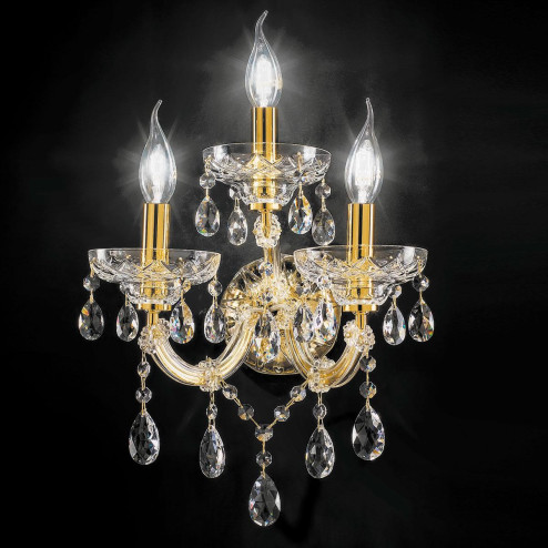 "Boccioni" applique vénitienne en cristal - 2+1 lumières - transparent avec Asfour cristal