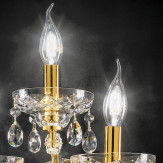 "Boccioni" venezianischer kristall wandleuchte - 2+1 flammig - transparent mit kristal Asfour