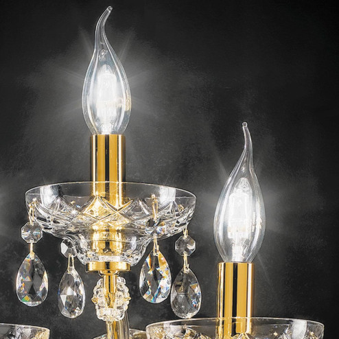 "Boccioni" venetian crystal wall sconce - 2+1 lights - transparent with Asfour venetian crystal