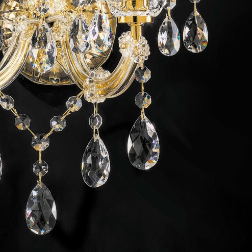 "Boccioni" venetian crystal wall sconce - 2+1 lights - transparent with Asfour venetian crystal