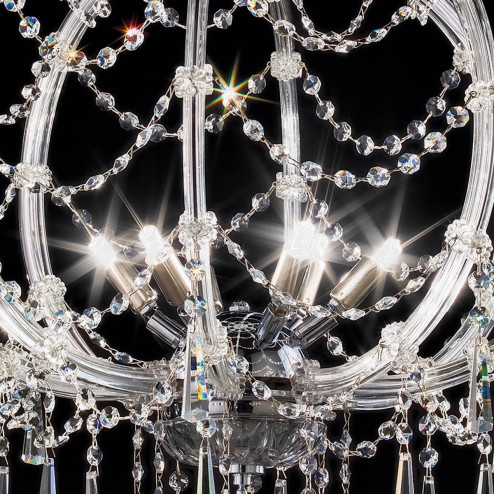 "Modigliani" venetian crystal pendant light - 6 lights - transparent with Asfour venetian crystal