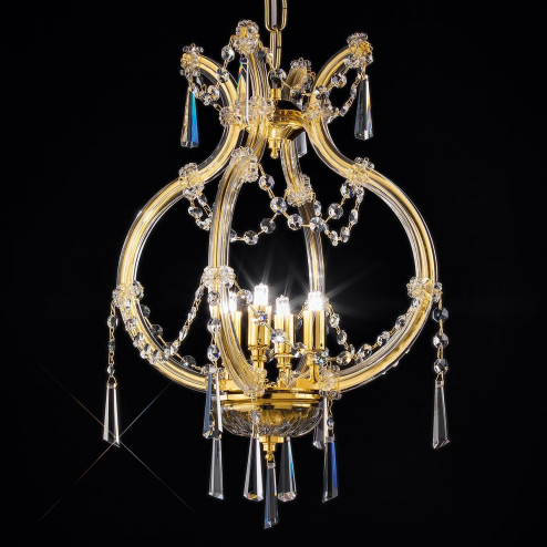 "Modigliani" suspension vénitienne en cristal - 4 lumières - transparent avec Asfour cristal