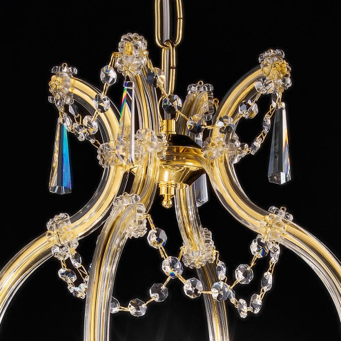 "Modigliani" venetian crystal pendant light - 4 lights - transparent with Asfour venetian crystal